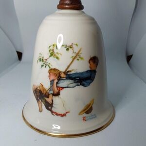 Vintage Norman Rockwell 1980 ~  "Flying High" Porcelain Bell